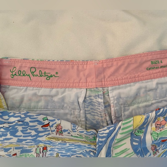 Lilly Pulitzer sailboat print shorts, size 4 - Picture 3 of 5